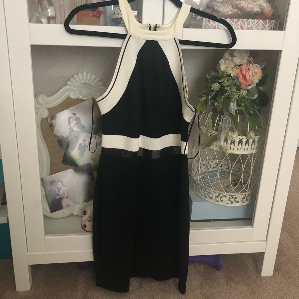 Express black and white party dress